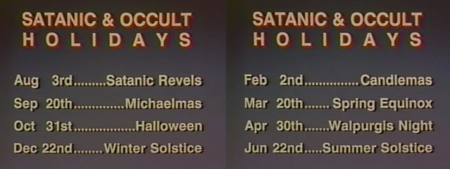 satanic holidays